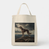 Elegant Saluki Grocery Tote トートバッグ (裏面)