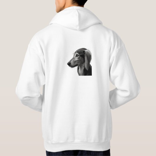 Elegant Saluki Hoodie パーカ (裏面)