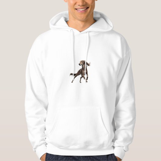 Elegant Saluki Hoodie パーカ (正面)