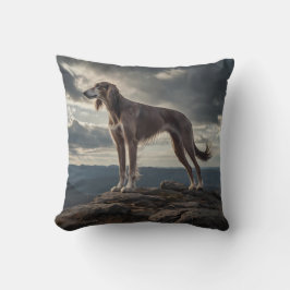 Elegant Saluki Throw Pillow クッション