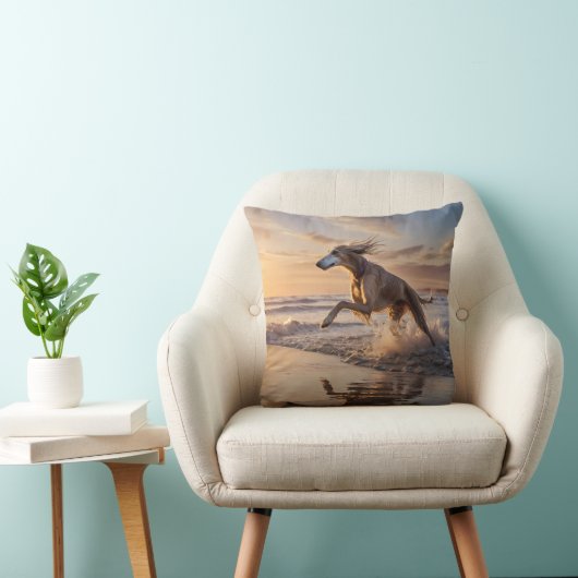 Elegant Saluki Throw Pillow クッション (椅子)