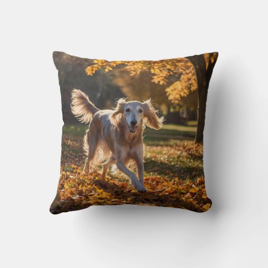 Elegant Saluki Throw Pillow クッション (裏面)