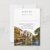 Elegant San Antonio Watercolor Wedding 出欠カード (正面)