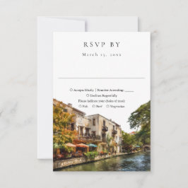 Elegant San Antonio Watercolor Wedding 出欠カード