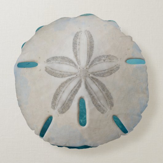Elegant Sand Dollar Beach Decor ラウンドクッション (裏面)
