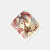Elegant Santa and Rudolph Holiday Dinner Party  スタンダードカクテルナプキン (角)