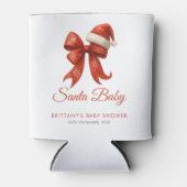 Elegant Santa Baby Shower Red Bow Christmas 缶クーラー (正面)