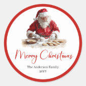 Elegant Santa Claus Gift Label Sticker Template ラウンドシール (正面)