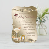 Elegant,Santa Hat,Orange Cocktail Christmas 招待状 (スタンド正面)