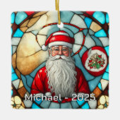 Elegant Santa Portrait セラミックオーナメント (正面)