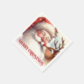 Elegant Santa Rudolph Holiday Table Napkins スタンダードカクテルナプキン (角)