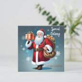 Elegant Santa Special Delivery Christmas Greeting シーズンカード (スタンド正面)