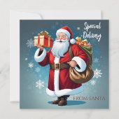 Elegant Santa Special Delivery Christmas Greeting シーズンカード (正面)
