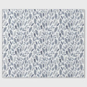 Elegant Sapphire Blue Botanicals ラッピングペーパー (フラット)