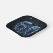 Elegant Sapphire Blue Stone Mosaic 60th Birthday ペーパープレート (傾斜あり)