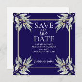 Elegant Save The Date Boho Eucalyptus Leave セーブザデート (正面/裏面)