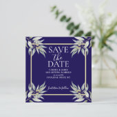 Elegant Save The Date Boho Eucalyptus Leave セーブザデート (スタンド正面)