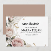 Elegant Save the Date Card 招待状 (正面/裏面)