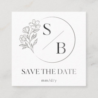 Elegant Save the Date Wedding Calling Card Minimal コーリングカード