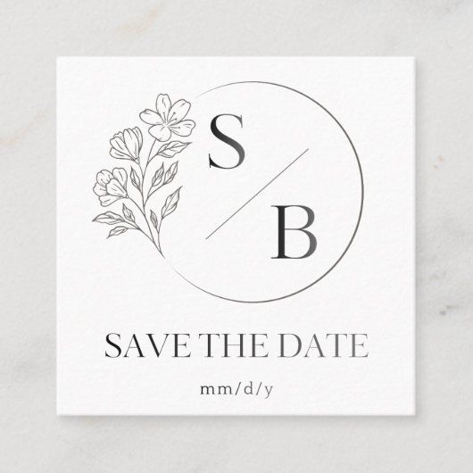 Elegant Save the Date Wedding Calling Card Minimal コーリングカード (正面)