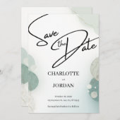 Elegant Save the Date Wedding Invitation セーブザデート (正面/裏面)