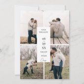 Elegant Save the Date Wedding Photo Collage 招待状 (正面)