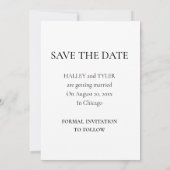 Elegant Save the Date Wedding Photo Collage 招待状 (裏面)