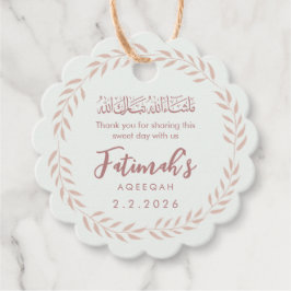 Elegant Scalloped Islamic Aqiqah Baby Girl フェイバータグ