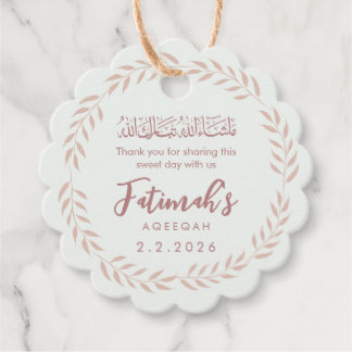 Elegant Scalloped Islamic Aqiqah Baby Girl フェイバータグ