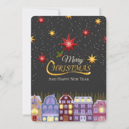 Elegant Scandinavian Houses Merry Christmas シーズンカード