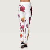 Elegant Scattered Floral Petal Leggings | Modern  レギンス (裏面)