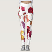 Elegant Scattered Floral Petal Leggings | Modern  レギンス (正面)