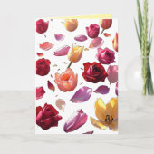 Elegant Scattered Floral Petal Modern Art Greeting カード (正面)