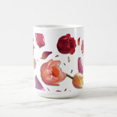 Elegant Scattered Floral Petal Mug | Modern Mug コーヒーマグカップ (中央)