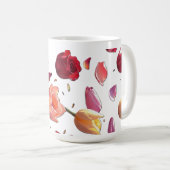 Elegant Scattered Floral Petal Mug | Modern Mug コーヒーマグカップ (正面右)
