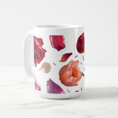 Elegant Scattered Floral Petal Mug | Modern Mug コーヒーマグカップ (正面左)