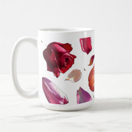 Elegant Scattered Floral Petal Mug | Modern Mug コーヒーマグカップ