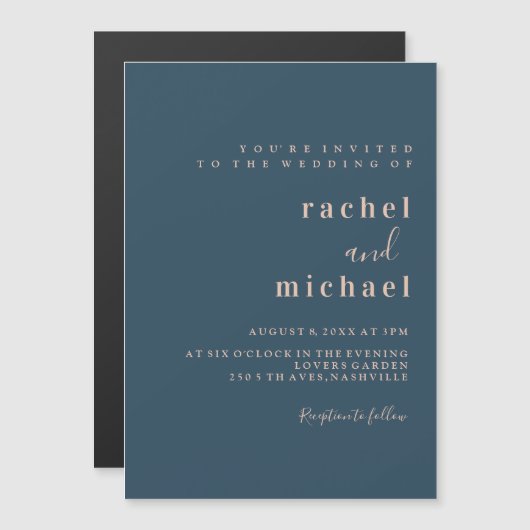 Elegant schlichte マグネット招待状 (正面/裏面)