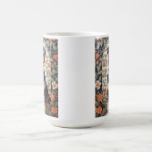 Elegant Schnauzer William Morris Inspired Floral コーヒーマグカップ (中央)