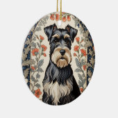 Elegant Schnauzer William Morris Inspired Floral セラミックオーナメント (右)