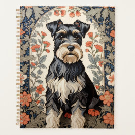 Elegant Schnauzer William Morris Inspired Floral プランナー手帳