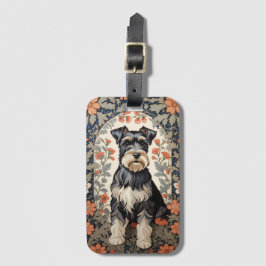 Elegant Schnauzer William Morris Inspired Floral ラゲッジタグ