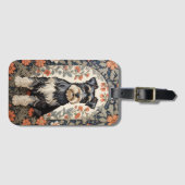 Elegant Schnauzer William Morris Inspired Floral ラゲッジタグ (正面横)