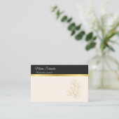 Elegant Schwarz & Creme Visitenkarte 名刺 (スタンド正面)