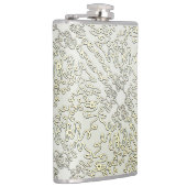 Elegant Scribble Pattern in Gold & Silver フラスク (右)