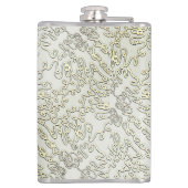 Elegant Scribble Pattern in Gold & Silver フラスク (裏面)