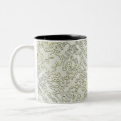 Elegant Scribble Pattern in Silver & Gold ツートーンマグカップ (左)