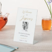 Elegant Script 30th Birthday Party Photo Welcome 台座サイン (インサイチュ)