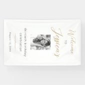 Elegant Script 30th Birthday Party Photo Welcome 横断幕 (横)