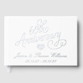 Elegant Script 60th Diamond Wedding Anniversary ゲストブック (正面)